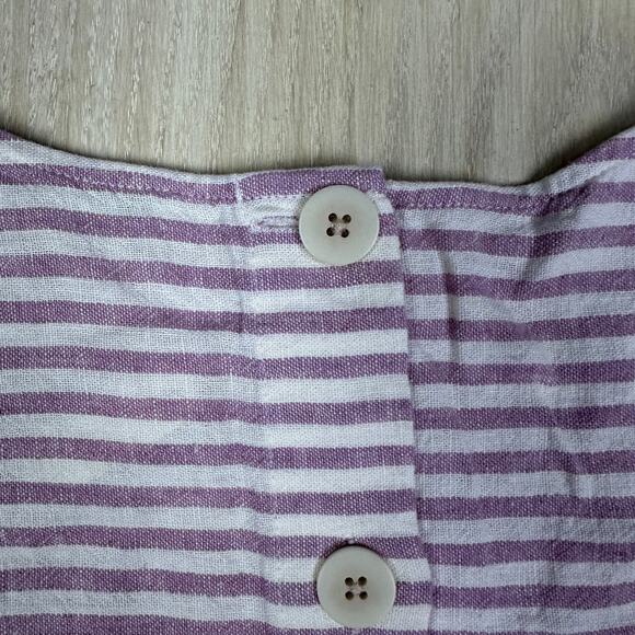 NWT Madewell Stripe Play Button Back Linen Blend Shift Preppy Pockets Dress M - Picture 9 of 15